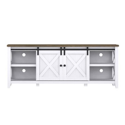 Farmhouse 2-Barn Door TV Stand for TVs up to 65", Entertainment Center TV Console