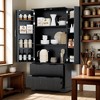 72" Fluted Pantry Cabinet with 2 Drawers & 8 Door Spice Racks, Tall Freestanding Storage Cupboard for Kitchen, Dining Room - 3 of 4