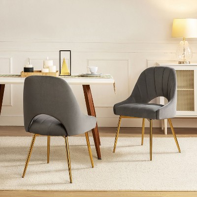 Jeremias Dining Chair with Hollowed-out Back?Set of 2| ART OF LIVING DESIGNS-GREY