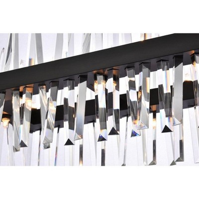 Serephina Black Crystal 20-Light Rectangular Chandelier