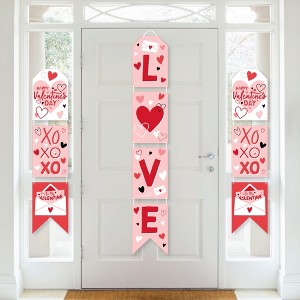 Big Dot of Happiness Happy Valentine's Day - Hanging Vertical Paper Door Banners - Valentine Hearts Party Wall Decoration Kit - Indoor Door Decor - 1 of 4