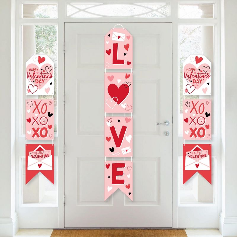 Big Dot of Happiness Happy Valentine's Day - Hanging Vertical Paper Door Banners - Valentine Hearts Party Wall Decoration Kit - Indoor Door Decor, 1 of 8