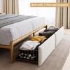 Queen LED Bed Frame with Headboard, Upholstered Platform Bed with Charge Station and Storage Drawers - 4 of 4