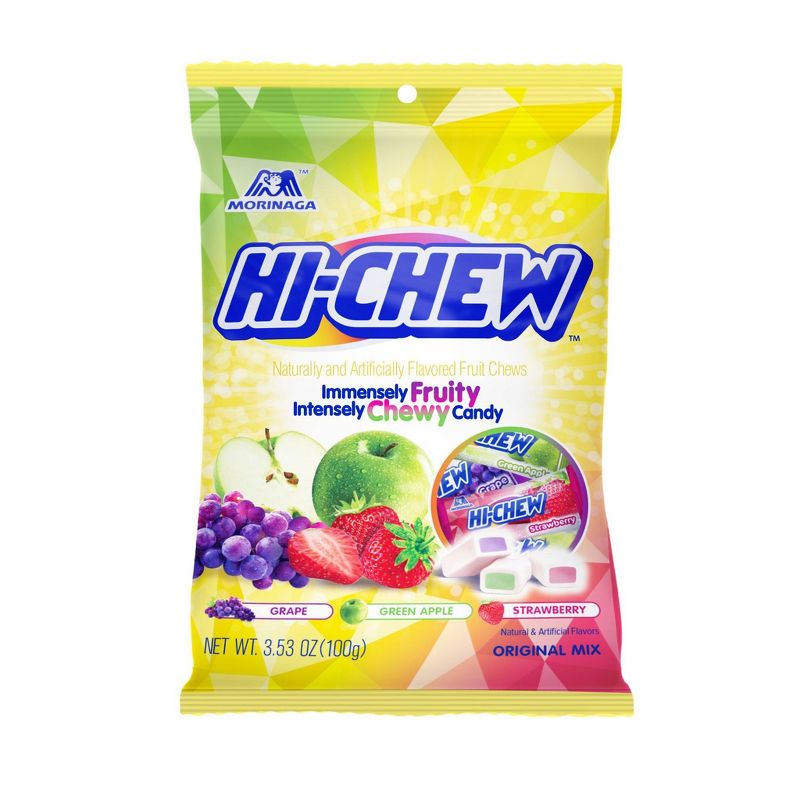 Morinaga Hi-Chew Original Mix Strawberry Grape Green Apple Fruit Chews 3.53oz, 1 of 5