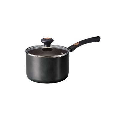 Tramontina 3qt Aluminum Nonstick Covered Sauce Pan - Black: 3 Quart Pot, Dishwasher & Oven Safe, Gas & Electric Compatible