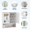 Wall Mounted Bathroom Storage Cabinet, 2-Tier over the Toilet Organizer, Waterproof Wooden Cabinet for Bathroom, Kitchen, Living Room - 4 of 4