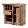 1 Door Albert Farmhouse Rustic Wood Dining Room Sideboard Buffet Oak Brown - Baxton Studio: Storage Cabinet with Wine Rack - image 2 of 4