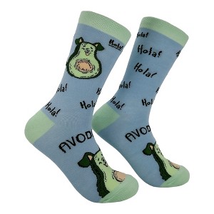 Crazy Dog Women's Avodoggo Socks Funny Sarcastic Puppy Graphic Novelty Avocado Footwear for Ladies - 1 of 4