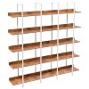 5 Tier Bookcase Home Office Open Bookshelf, Vintage Industrial Style Shelf, MDF Board, White Metal Frame, Brown - 3 of 4