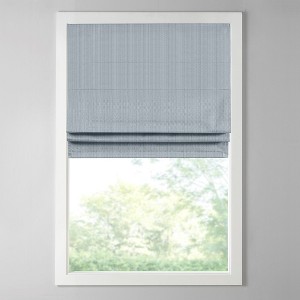 Vynxaria 27"Wx64"L Basketweave Room Darkening Cordless Roman Shade,Blue(Only 1 PC) - 1 of 4