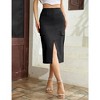 Cargo Skirt for Women Long Y2k Cargo Skirts Low Waist A line Skirt Trendy Vintage Dress Slit Front Midi Skirt with Pockets - 3 of 4