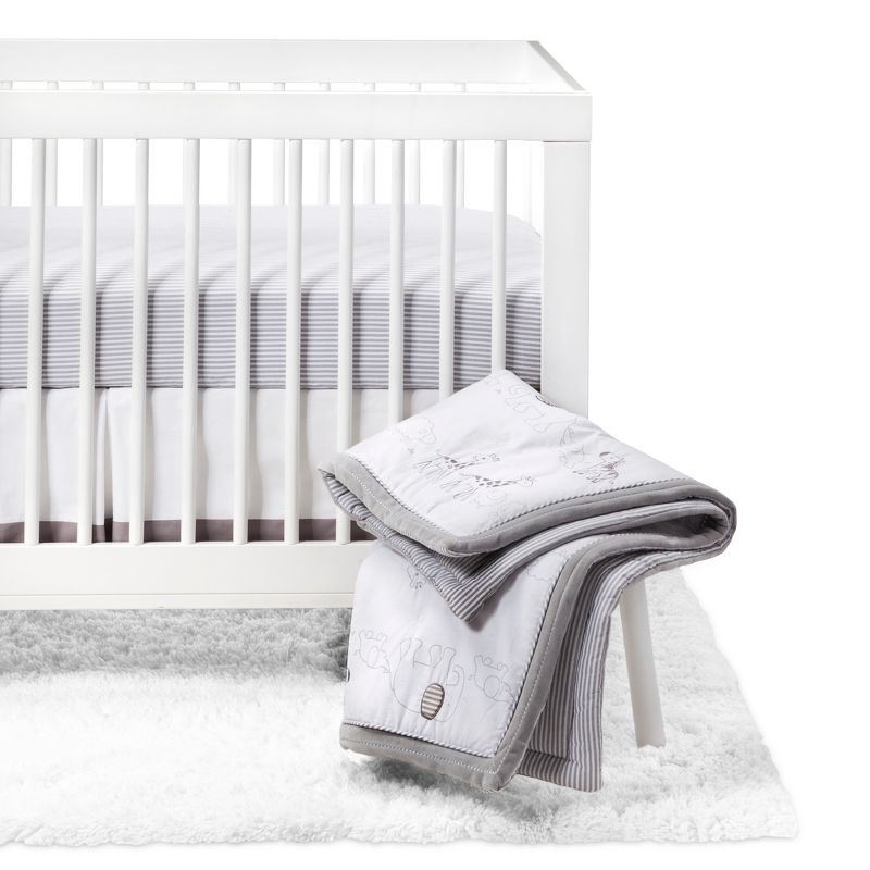 Crib Bedding Set Two by Two 4pc - Cloud Island&#8482; Gray, 1 of 10