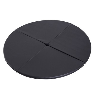 Runesay Black Pole Dance Mat, 2"T x 5'W Folding Pole Dance Mat for Home, Lightweight and Foldable