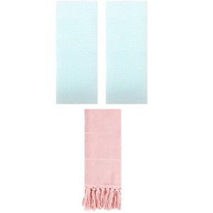 REGALWOVEN 3 Packs Cotton Soft Absorbent Tassels and Waffle Hand Towel - 1 of 4