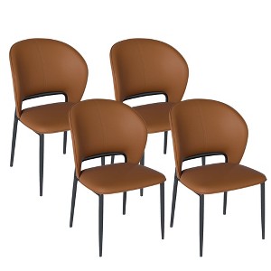 WJShome Dining Chairs Set of 4, Ergonomic Backrest Upholstered Kitchen Chairs for Farmhouse/Living Room/Restaurant - 1 of 4
