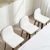 Bekrvio 29" Swivel Bar Stools Set of 3 – Mid-Century Modern Upholstered PU Leather & Walnut Bentwood Legs, for Kitchen Island (White) - 4 of 4