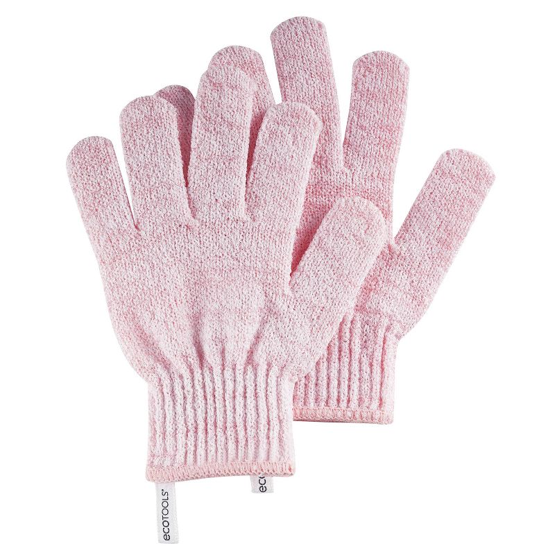 EcoTools Exfoliating Shower Gloves - Pink, 4 of 10