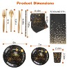 NewHome"201-Piece Black & Gold Birthday Party Supplies Set for 25 Guests - Plates, Cups, Napkins & More"Black Gold - 4 of 4