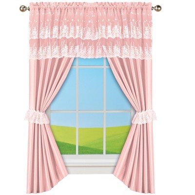 Collections Etc Lace Accent 2 Piece Window Curtain Set With Tiebacks 63   GUEST D89cf4a8 Db98 48cd 830d Ca3c423295c6