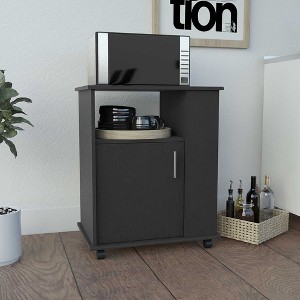 Depot E-Shop Lower Microwave Pantry 29" H, Single Door Cabinet, One Open Shelf, Three Side Shelves - 1 of 4