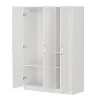 FUFU&GAGA White Grand Armoire With Hanging Rods Storage Wardrobe Cabinet - 4 of 4