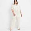 Women's High-Rise Wide Leg Embellished Eyelet Pull-On Pants - Future Collective - 3 of 3