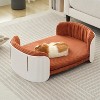 FURNIinspire Pet Beds Dog Bed Dog Couch, Indoor Pet Sofa Pet Furniture Elevated Cat Beds With Removable Mattress Cover, Brown, 33.46"*20.07"*10.23" - 2 of 4