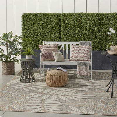 Nourison Aloha Natural Floral Leaf Outdoor Area Rug