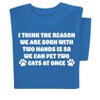 Collections Etc Born with Two Hands to Pet Two Cats Short Sleeve Graphic T-Shirt - 3 of 4