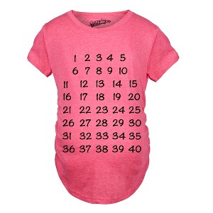 Maternity Calendar Countdown Pregnancy Tee Mark Off Baby Announcement T Shirt - Crazy Dog Maternity T Shirt - 1 of 4
