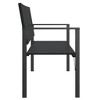 vidaXL Garden Bench Black PE Rattan, Powder-Coated Steel Medium Durable - 4 of 4