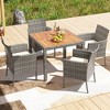 Tangkula Outdoor PE Wicker Chairs Set of 4 Patio Dining Armchairs w/ Padded Cushions - 2 of 4