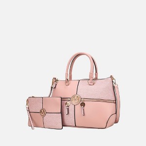 MKF Collection Maji Fashion Women’s Satchel Handbag with wristlet wallet by Mia K - Pink - 1 of 4