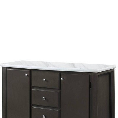Madan 54" Gray Oak and Marble Top Server