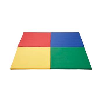 ECR4Kids SoftZone Quad Fold-N-Go Activity Mat, Colorful Toddler Tummy Time Foam Mat