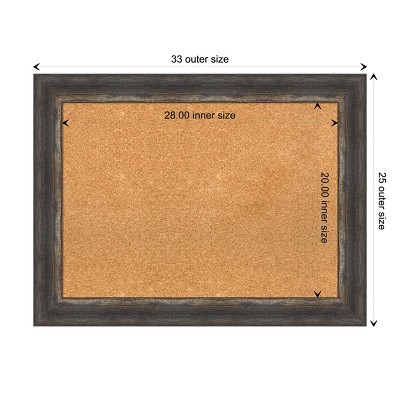Rustic Charred Wood Framed Natural Cork Bulletin Board