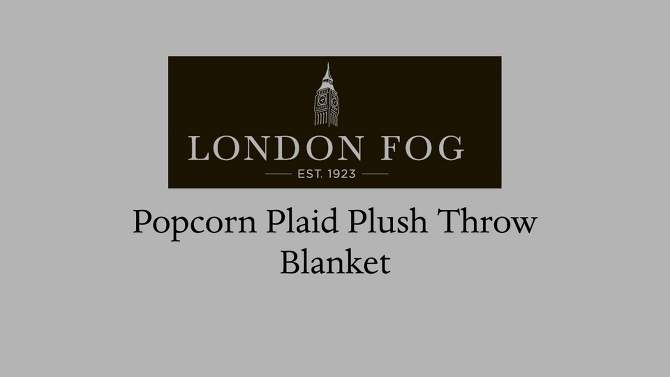 50"x60" Popcorn Plaid High Pile Fleece Plush Reversible Throw Blanket - London Fog, 2 of 8, play video