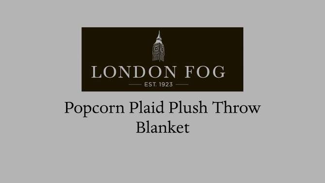 50"x60" Popcorn Plaid High Pile Fleece Plush Reversible Throw Blanket - London Fog, 2 of 7, play video
