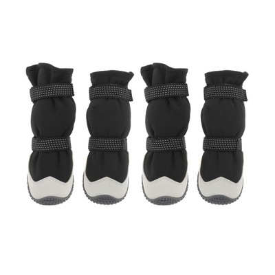 Unique Bargains Reflective Pet Footwear Dog Boots Black 4 Pcs