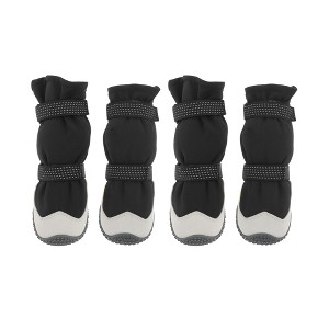 Unique Bargains Reflective Pet Footwear Dog Boots Black 4 Pcs - 1 of 4