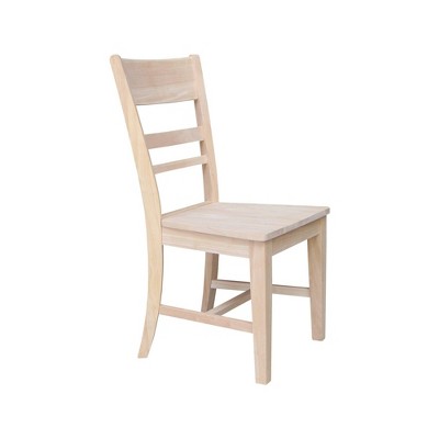 Eco-Friendly Solid Parawood Ladderback Dining Side Chairs, Set of 2
