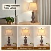 ROTTOGOON Table Lamps Set of 2, Touch Resin Mermaid Lamps with USB & Type-C Ports, for Nightstand Bedside Living Room, Brown - 3 of 4