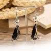 Witch Earrings for Women - Skull and Skeleton Tassel Dangle Gothic Halloween Jewelry - 2 of 4
