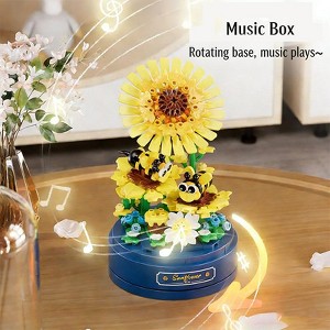Wizardi Sunflower Music Box Building Blocks Kit F07AM11-10-M01-1