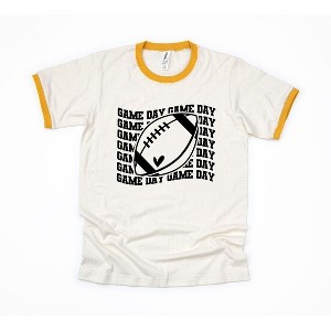 Simply Sage Market Women's Football Game Day Stacked Wavy Short Sleeve Ringer Tee - 1 of 3