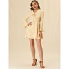 INSPIRE CHIC Women's Peter Pan Collar Long Sleeve Floral A-Line Dresses - 3 of 4
