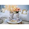 Gulches Decorative Vase - White & Gold Wave Pattern Ginger Jar with Lid (12") - 4 of 4