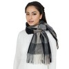 Anna-Kaci Classic Plaid Winter Scarf Soft Cashmere Feel Wrap Shawl Check Tassel Scarves for Women - 2 of 4