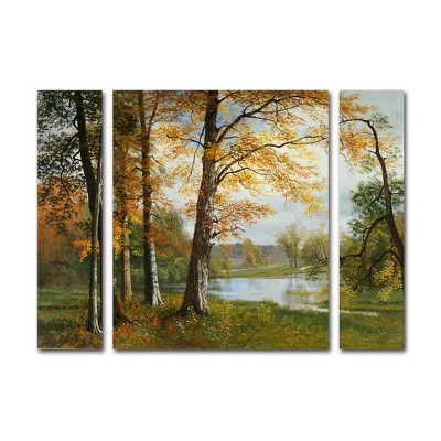 Trademark Fine Art - Albert Bierstadt 'A Quiet Lake' Multi Panel Art Set Large