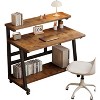 Rolling Desk with Monitor Stand,Rolling Computer Desk for Student Writing Table for Small Space. - 2 of 4
